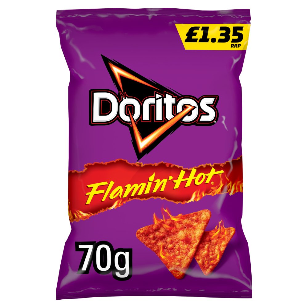 Doritos Flamin’ Hot Sharing Bag Crisps 70g RRP 70g × 15 × 1