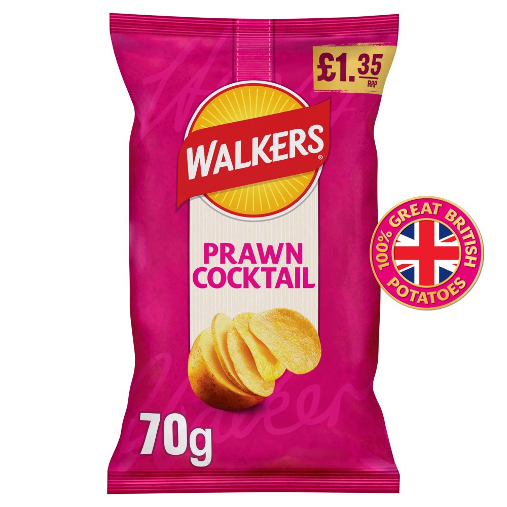 Walkers Prawn Cocktail Sharing Crisps 70g RRP 70g × 18 × 1