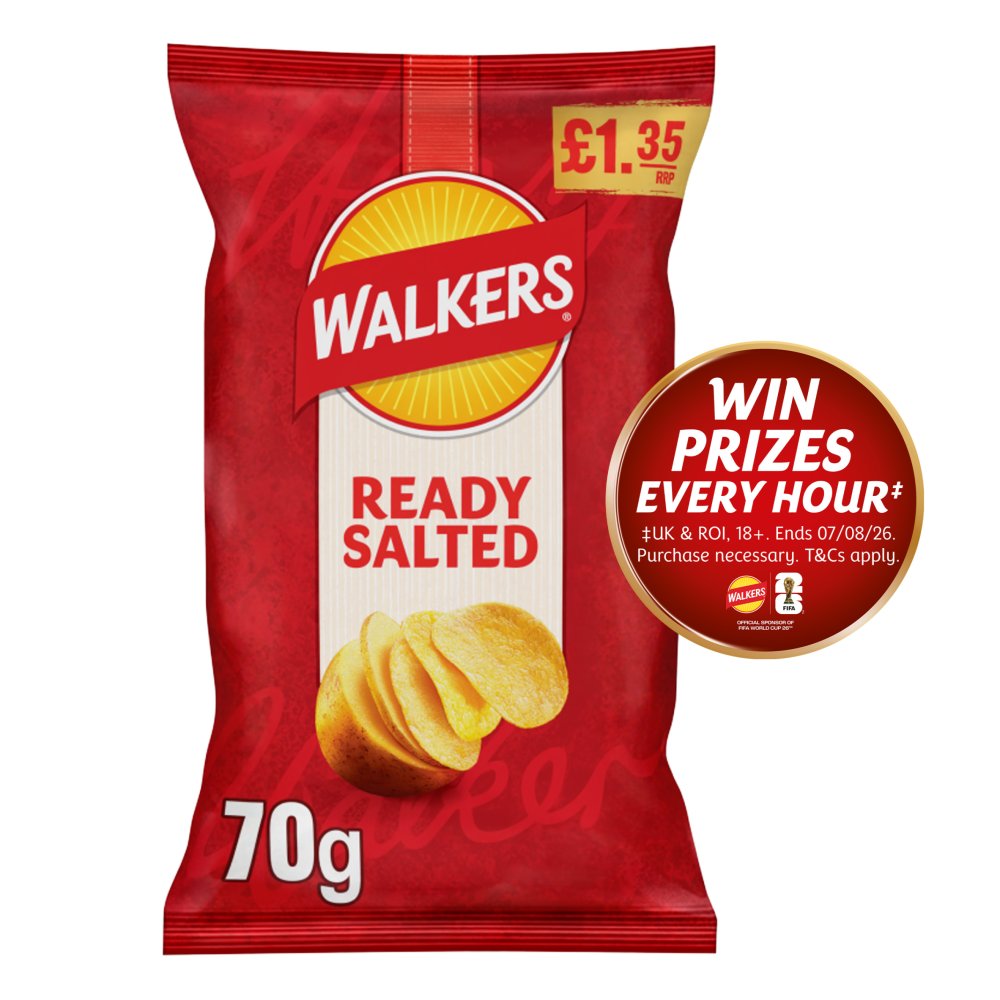Walkers Ready Salted Sharing Crisps 70g RRP 70g × 18 × 1