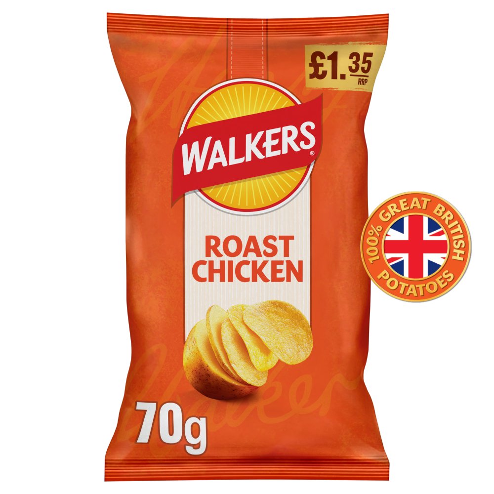 Walkers Roast Chicken Sharing Crisps 70g RRP 70g × 18 × 1