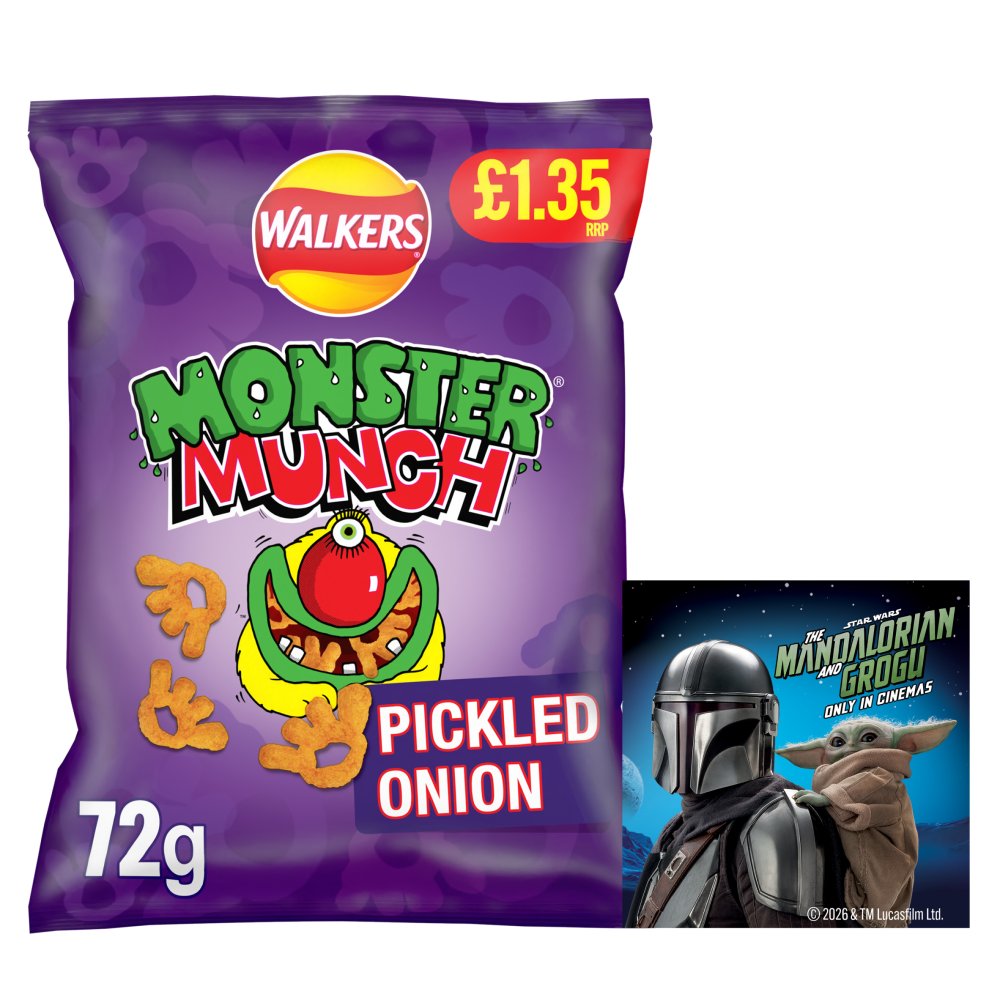 Walkers Monster Munch Pickled Onion Crisps 72g RRP 72g × 18 × 1