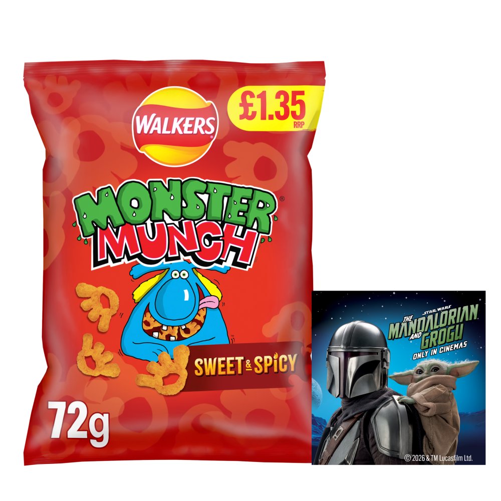 Walkers Monster Munch Sweet & Spicy Snacks RRP 72g 72g × 18 × 1