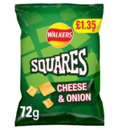 Walkers Squares Cheese and Onion Crisps 72g RRP 72g × 18 × 1