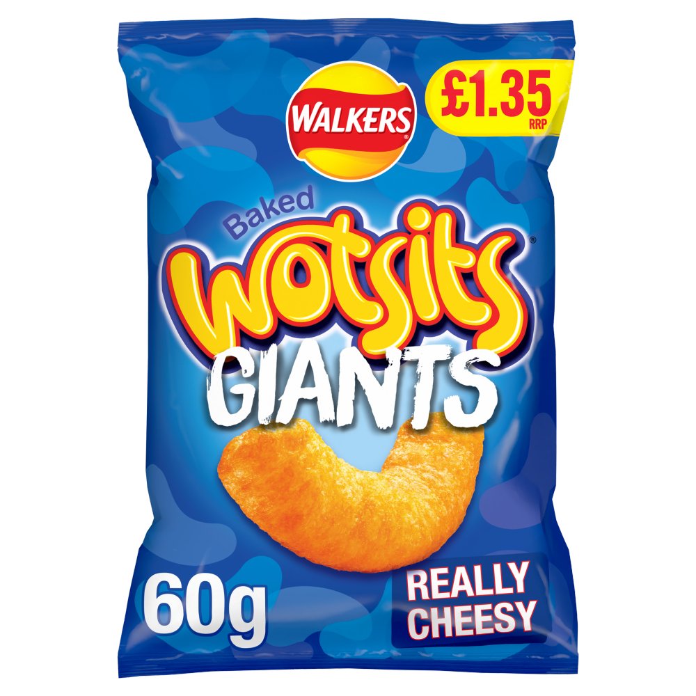 Walkers Wotsits Giants Cheese Crisps 60g RRP 60g × 18 × 1