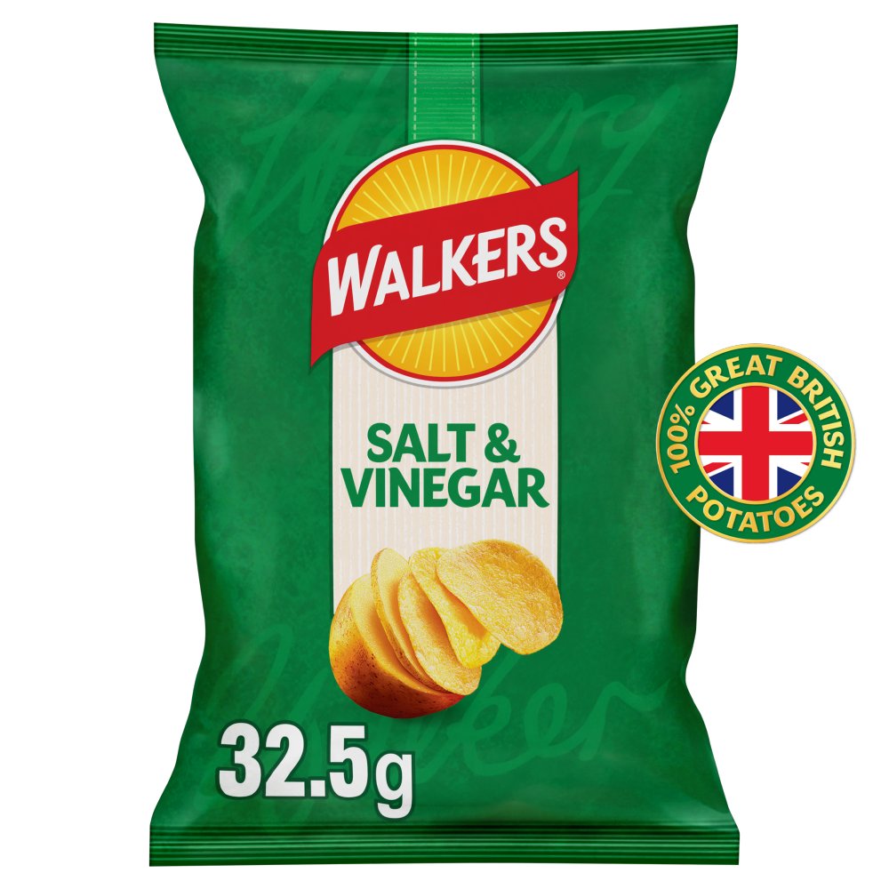Walkers Salt & Vinegar Crisps 32.5g 32.5g × 32 × 1