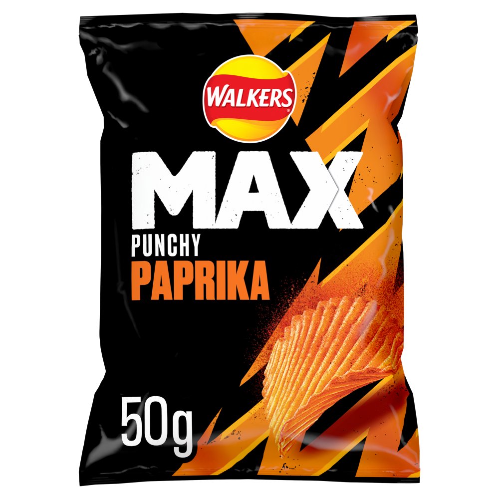Walkers Max Punchy Paprika Grab Bag Crisps 50g 50g × 24 × 1