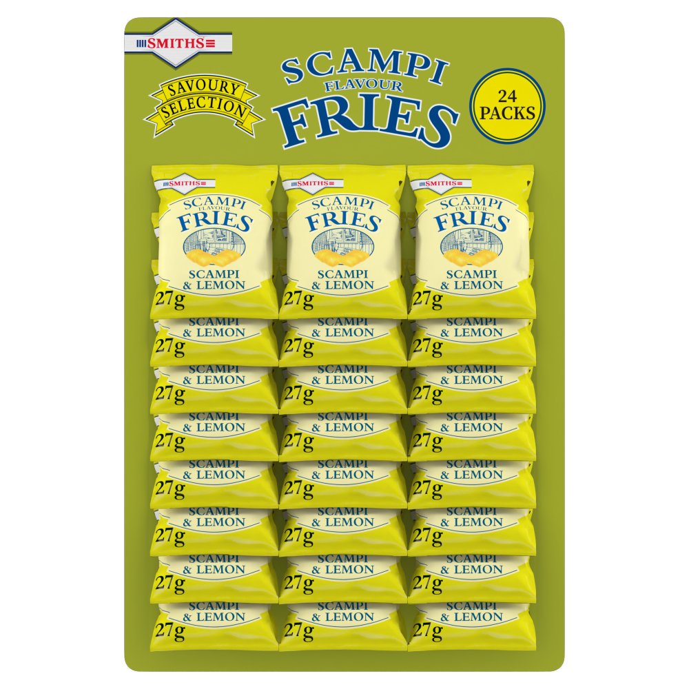 Smiths Fries Scampi & Lemon Snacks Pub Card 27g x 24 Std × 24 × 1