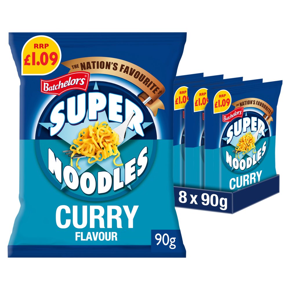 Batchelors Super Noodles Mild Curry Flavour 90g 90g × 8 × 1