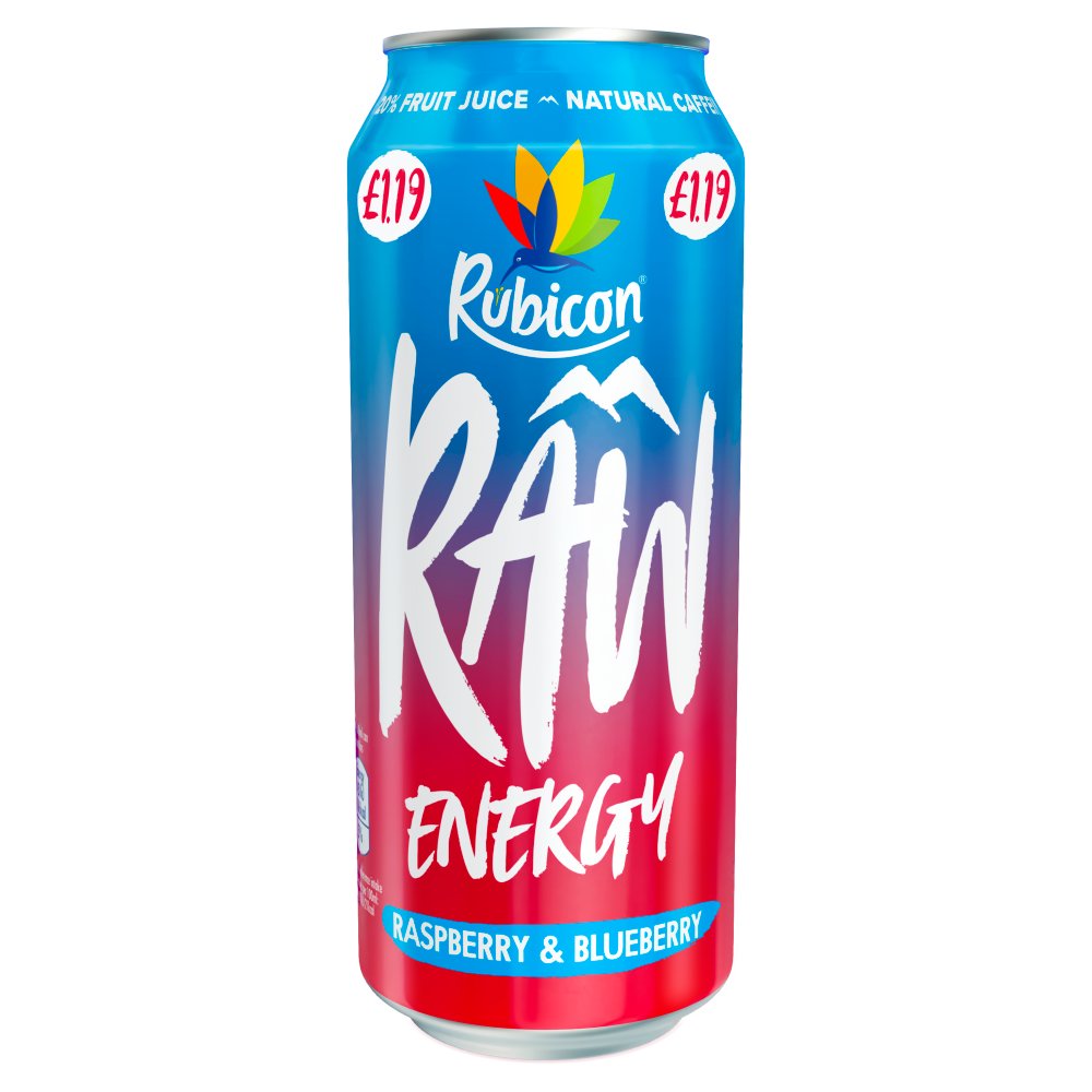 Rubicon Raw Energy Raspberry & Blueberry 500ml 500ml × 12 × 1