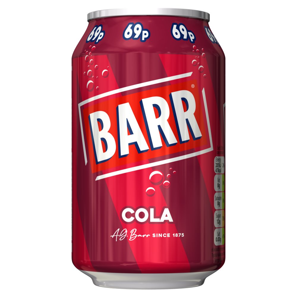 BARR Cola Soft Drink Can 330ml  69p 330ml × 24 × 1
