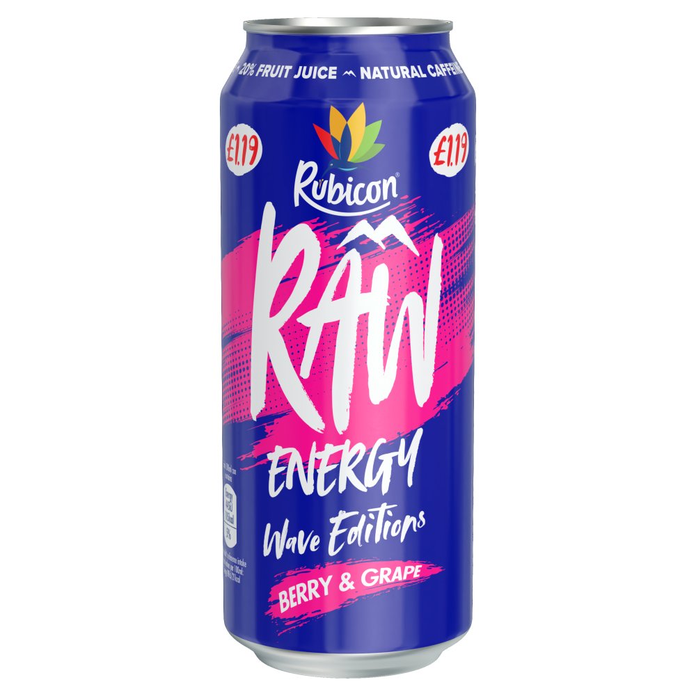 Rubicon Raw Energy Wave Editions Berry & Grape 500ml 9500ml × 12 × 1