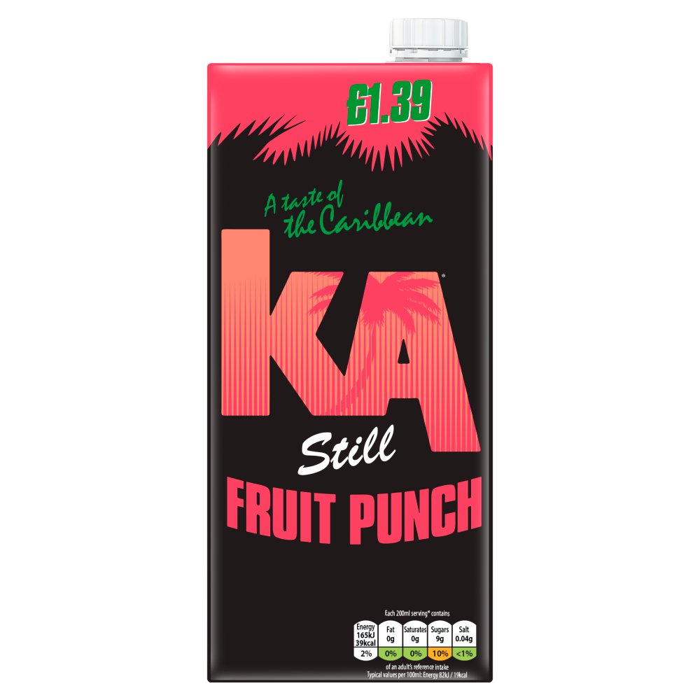 KA Fruit Punch Soft Drink Bottle 1L   1Ltr × 12 × 1