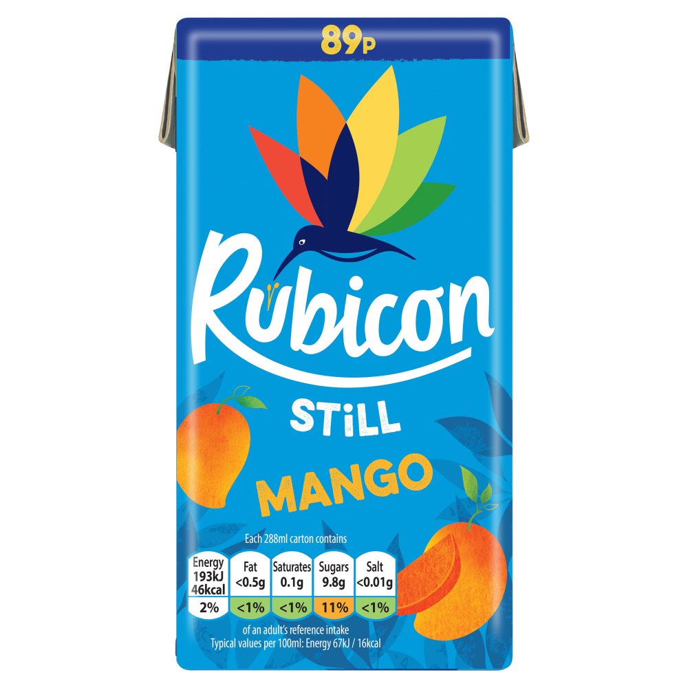Rubicon Still Mango Juice Drink Carton 288ml  89p 288ml × 27 × 1