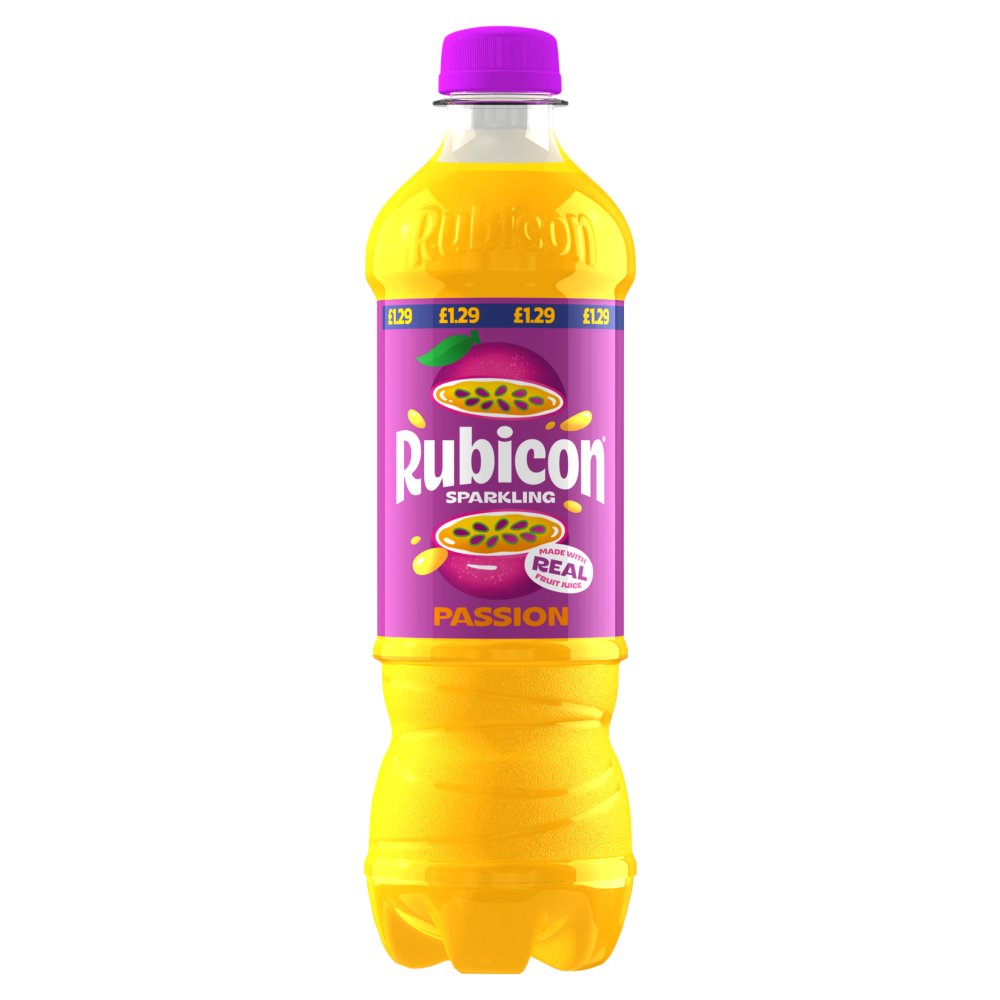 Rubicon Sparkling Passion Fruit Soft Drink Bottle 500ml 500ml × 12 × 1