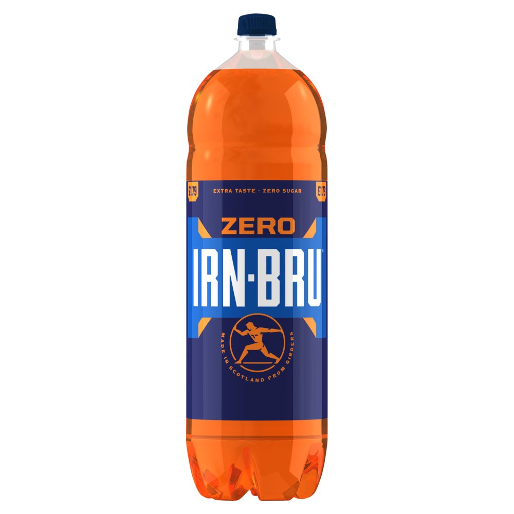 IRN-BRU ZERO Sugar Soft Drink Bottle 2L   2Ltr × 6 × 1