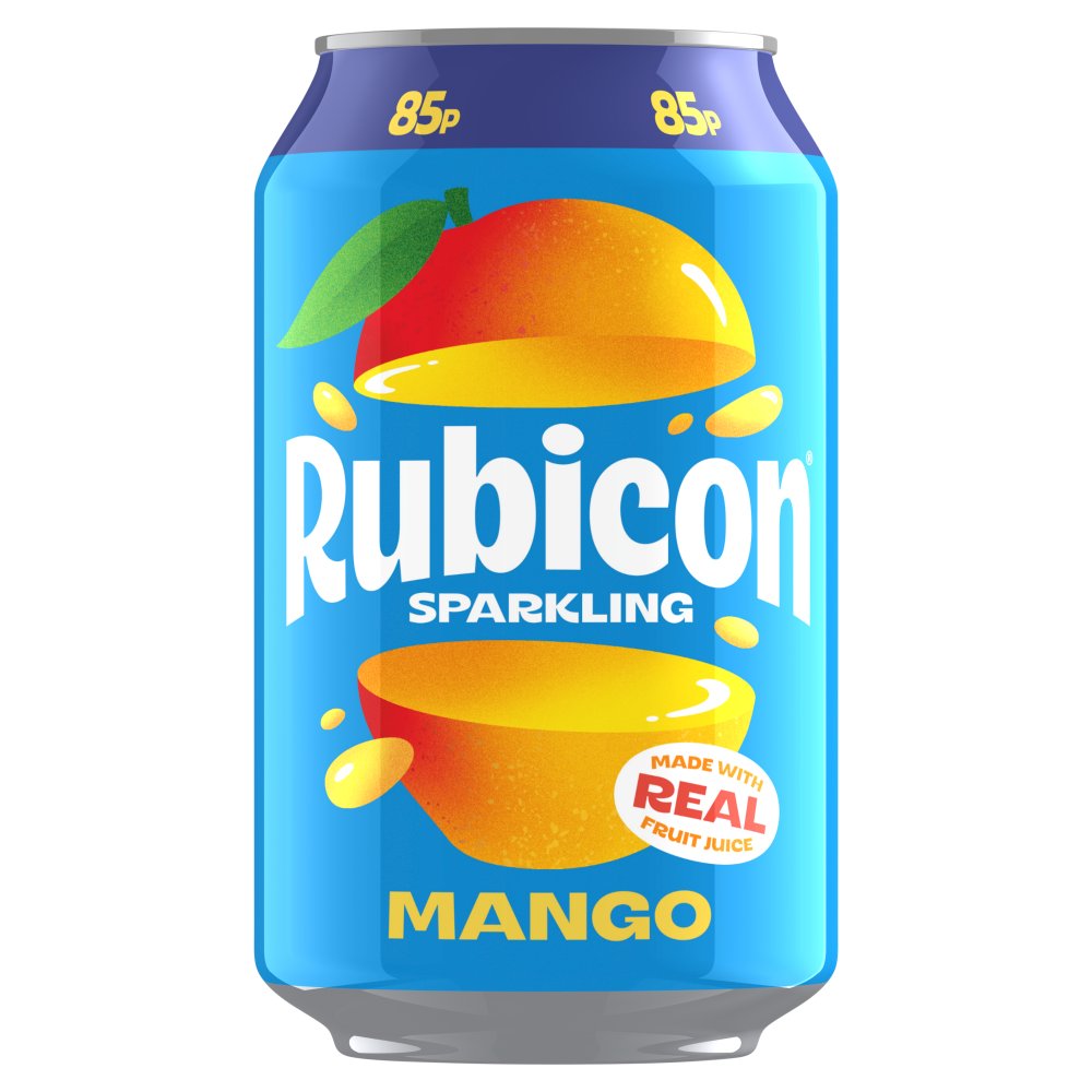 Rubicon Sparkling Mango Soft Drink Can 330ml 85p 330ml × 24 × 1