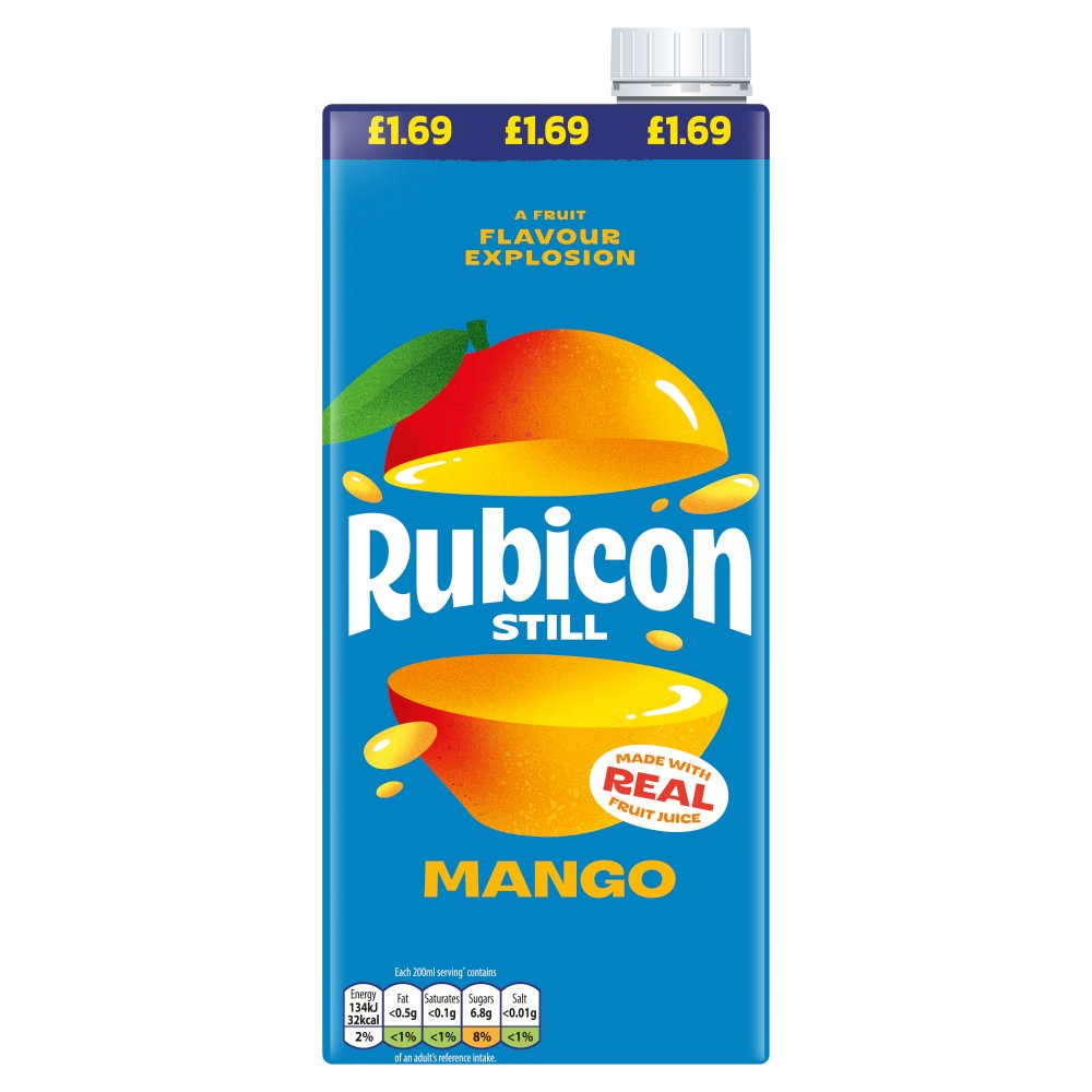 Rubicon Still Mango Soft Drink Bottle 1L   1Ltr × 12 × 1
