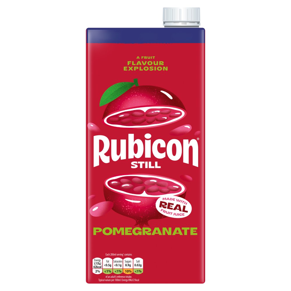 Rubicon Still Pomegranate Juice Drink 1 Litre 1Ltr × 12 × 1