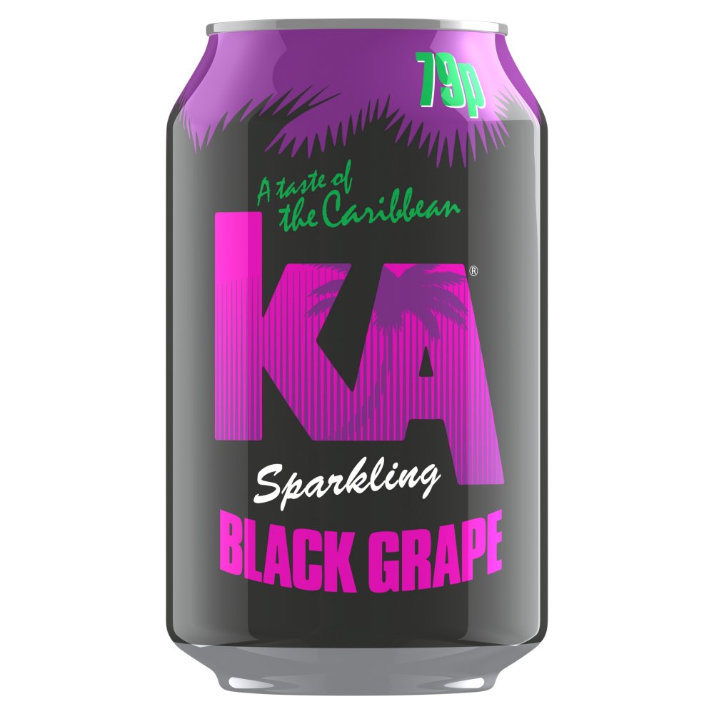 KA Black Grape Sparkling Soft Drink Can 330ml 79p 330ml × 24 × 1