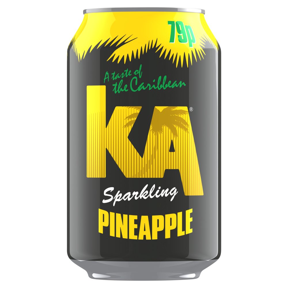 KA Pineapple Sparkling Soft Drink Can 330ml 79p 330ml × 24 × 1