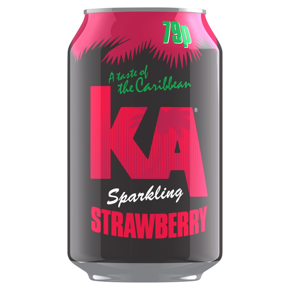 KA Strawberry Sparkling Soft Drink Can 330ml 79p 330ml × 24 × 1