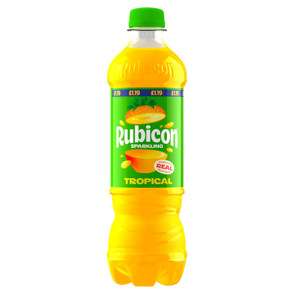 Rubicon Tropical Sparkling Soft Drink Bottle 500ml 500ml × 12 × 1