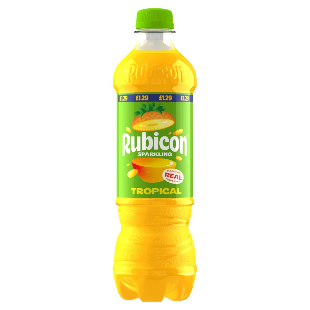 Rubicon Tropical Sparkling Soft Drink Bottle 500ml 500ml × 12 × 1