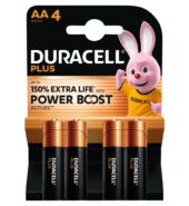DURACELL Plus AA Batteries (4 Pack) – Power Boost Alkaline Batteries 1.5V 4s × 1