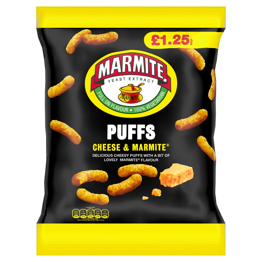 Marmite Yeast Extract Cheese & Marmite Puffs 60g 60g × 18 × 1
