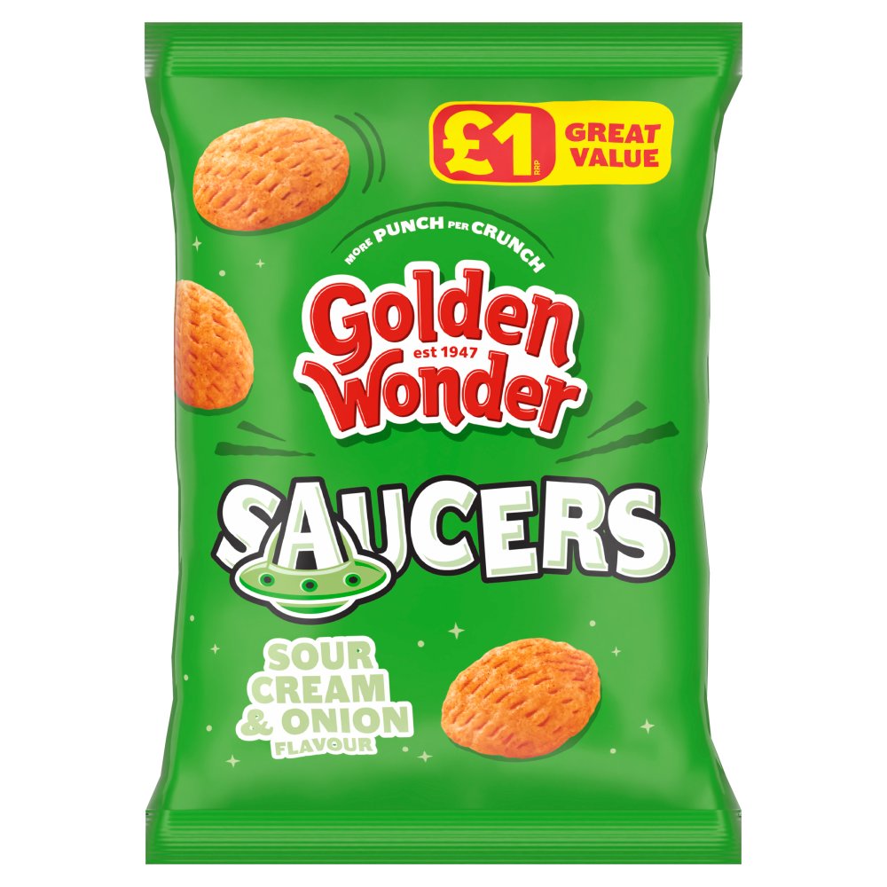 Golden Wonder Saucers Sour Cream & Onion Flavour 40g 40g × 18 × 1