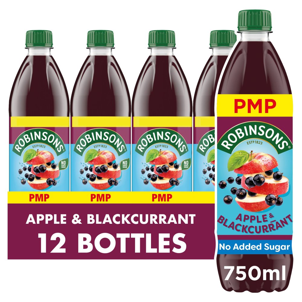Robinsons Apple & Blackcurrant No Added Sugar Squash 750ml 750ml × 12 × 1