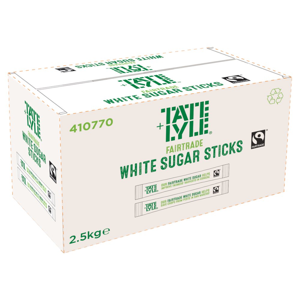 Tate & Lyle Fairtrade White Sugar Sticks 1000 x 2.5g (2.5kg) 1000s × 1