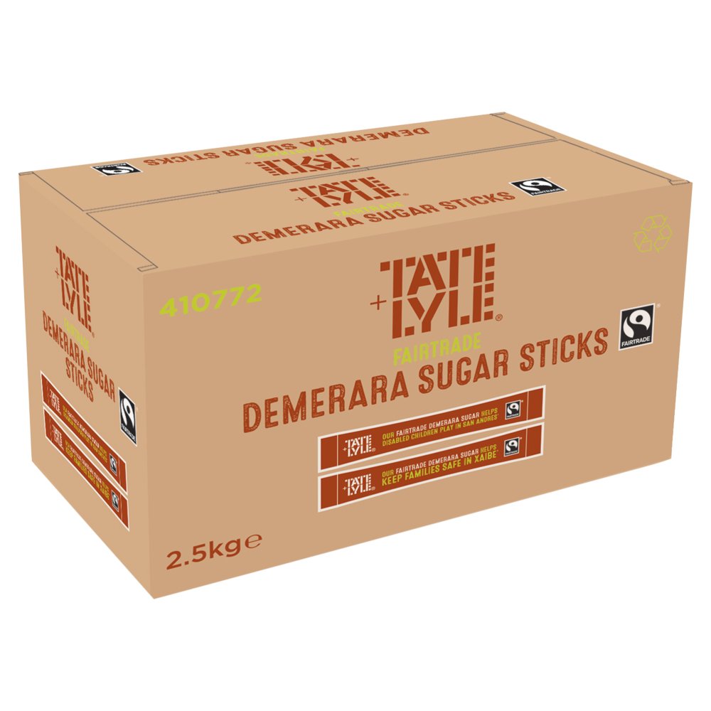 Tate & Lyle Fairtrade Demerara Sugar Sticks 2.5kg 1000s × 1