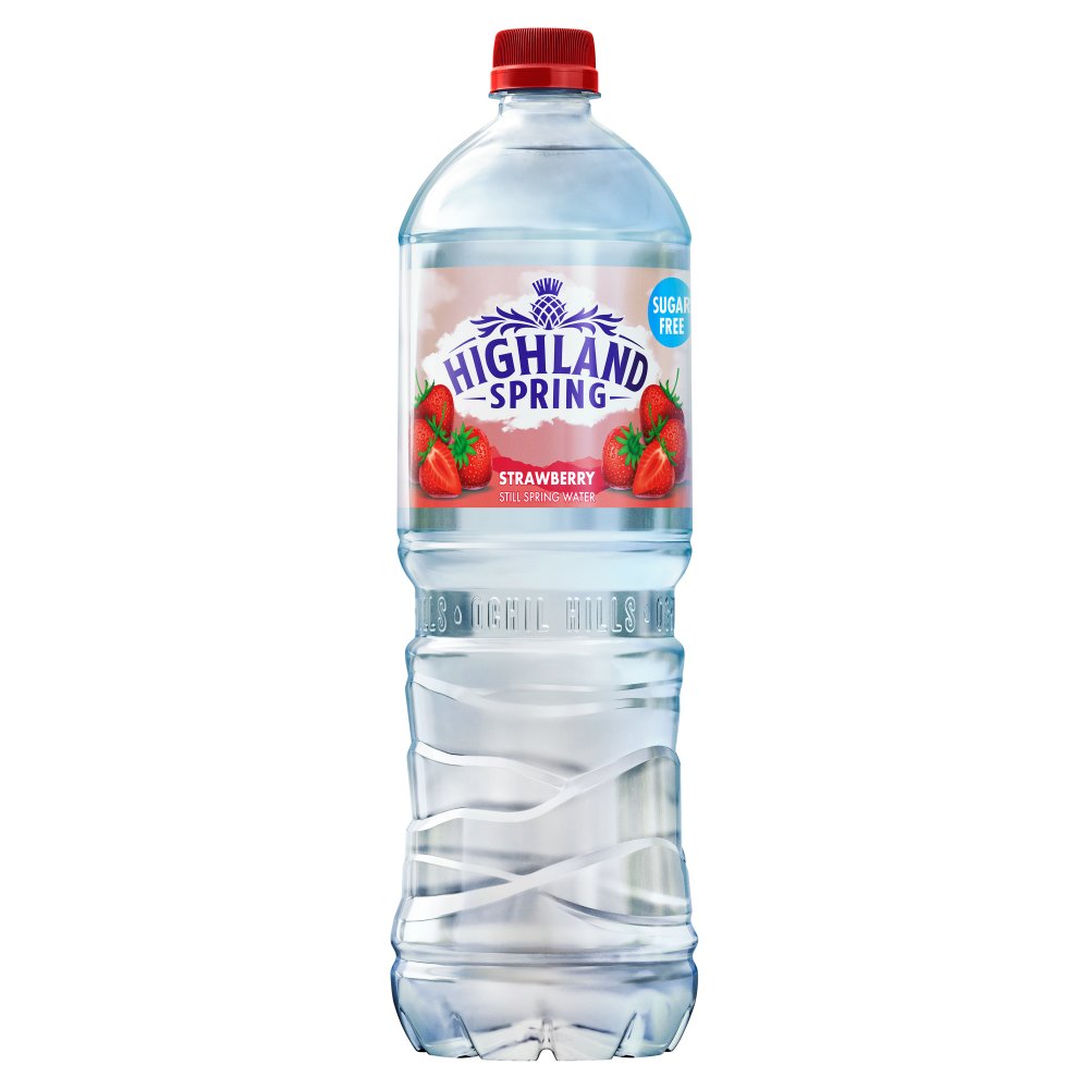 Highland Spring Strawberry Still Flavoured Spring Water 1.25L 1.25Ltr × 6 × 1
