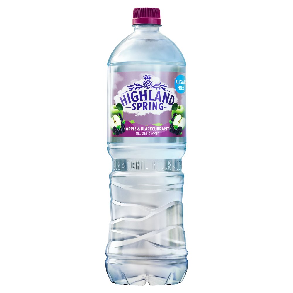 Highland Spring Apple & Blackcurrant Still Flavoured Spring Water 1.25L 1.25Ltr × 6 × 1
