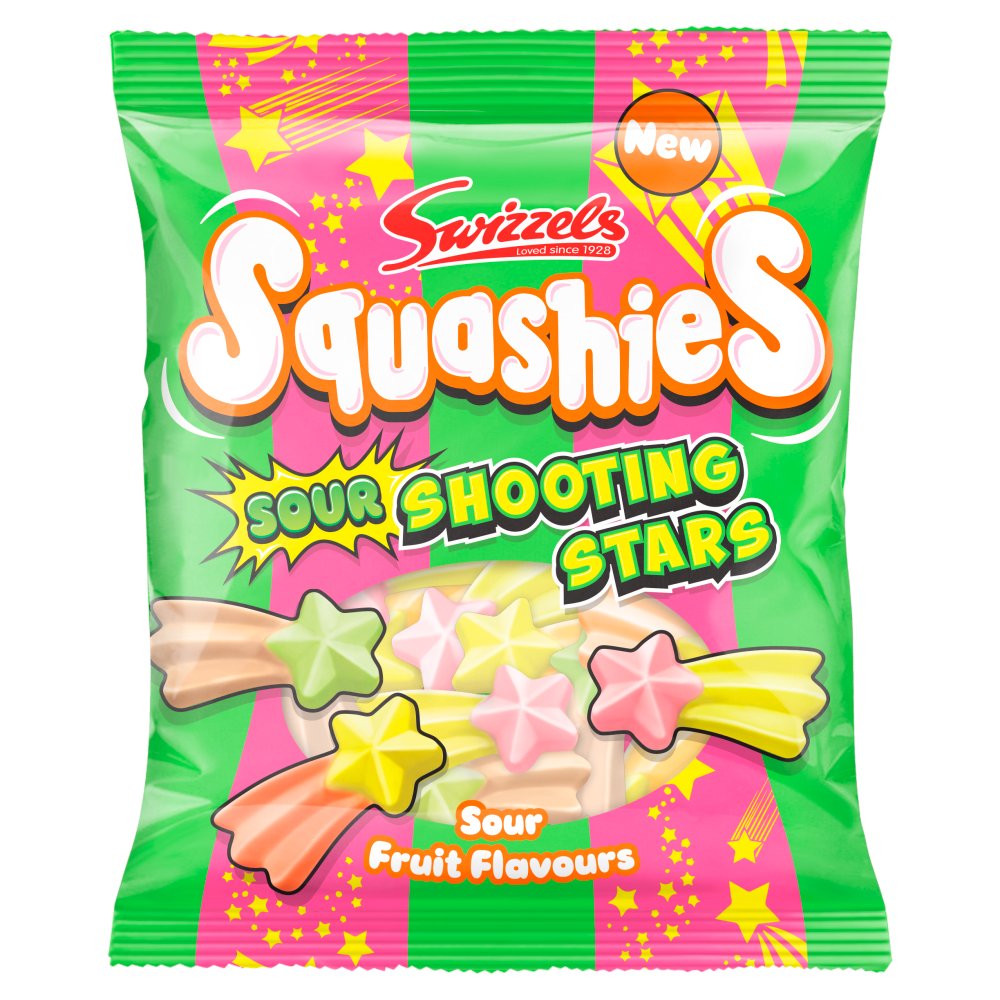 Swizzels Squashies Sour Shooting Stars 100g 100g × 12 × 1