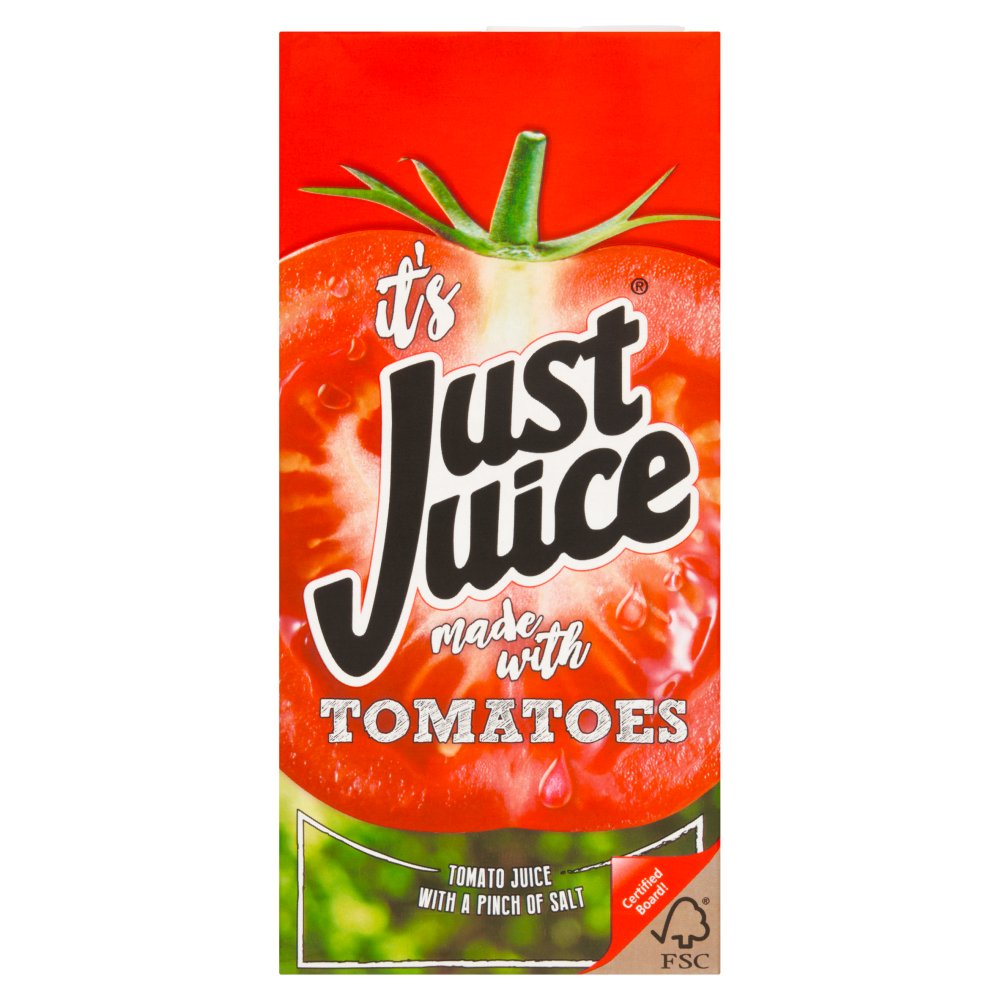 Just Juice Tomato Juice with a Pinch of Salt 1 Litre 1Ltr × 12 × 1