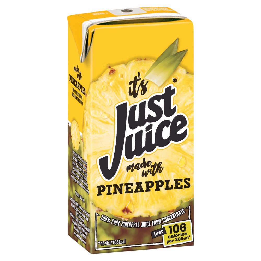 Just Juice 100% Pure Pineapple Juice from Concentrate 200ml 200ml × 24 × 1