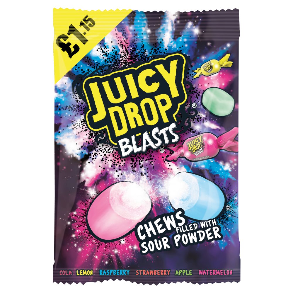Juicy Drop Blasts Chews Filled with Sour Powder 120g 120g × 12 × 6