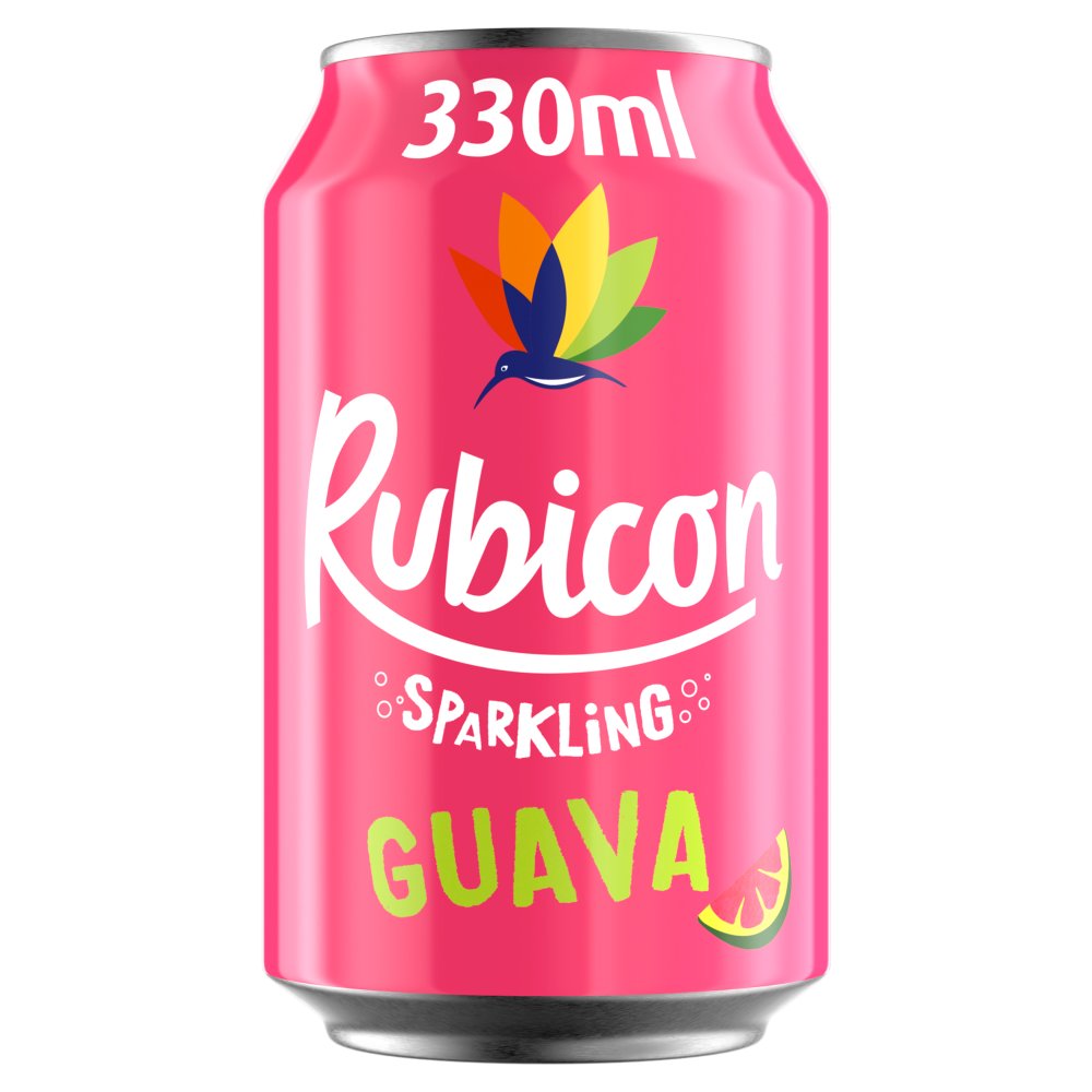 Rubicon Sparkling Guava Soft Drink Can 330ml 330 ml × 24 × 1