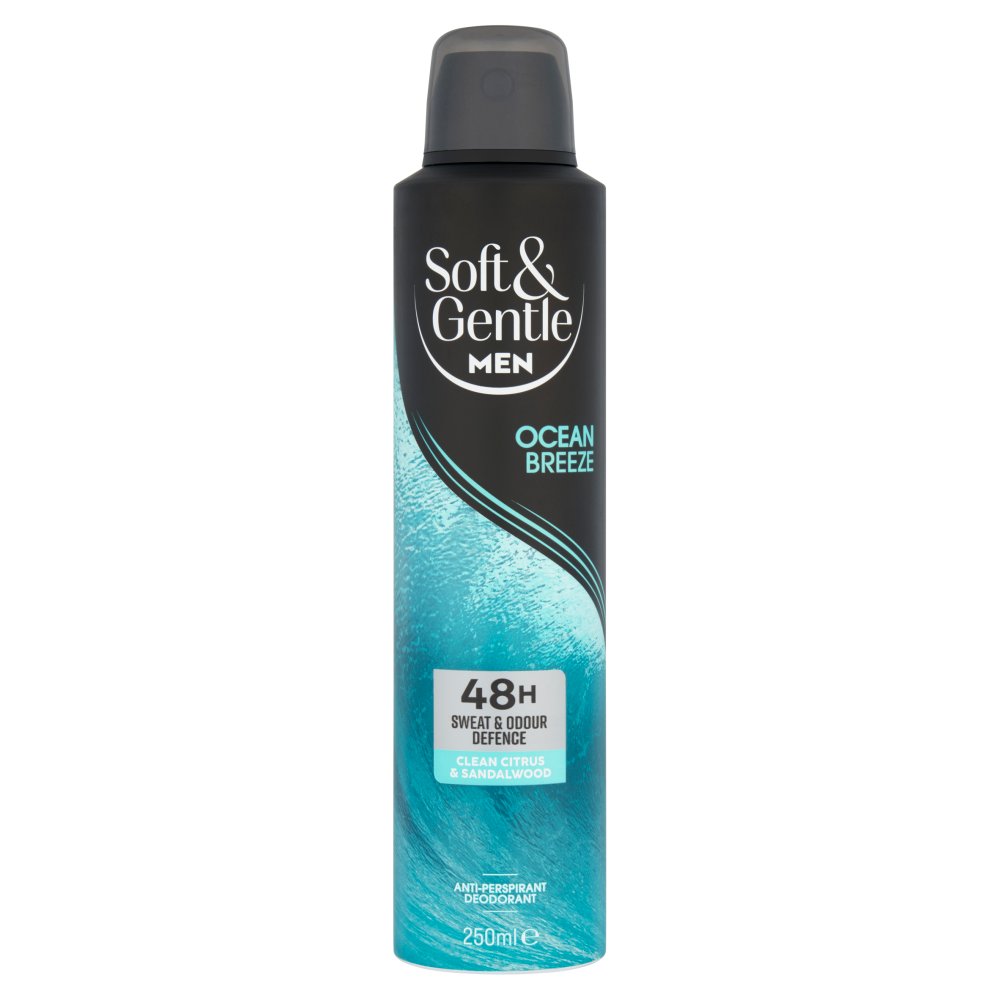 Soft & Gentle Men Ocean Breeze Anti-Perspirant Deodorant 250ml 250ml × 6 × 1