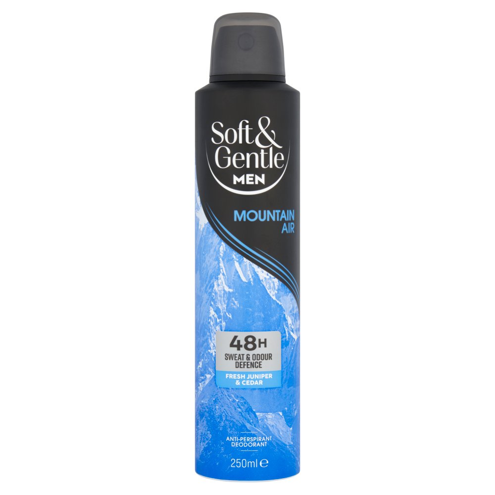 Soft & Gentle Men Mountain Air Anti-Perspirant Deodorant 250ml 250ml × 6 × 1