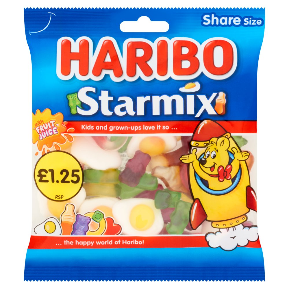 HARIBO Starmix Fruit & Cola Flavour Jelly & Foam Sweets Sharing Bag 140g 140g × 12 × 1