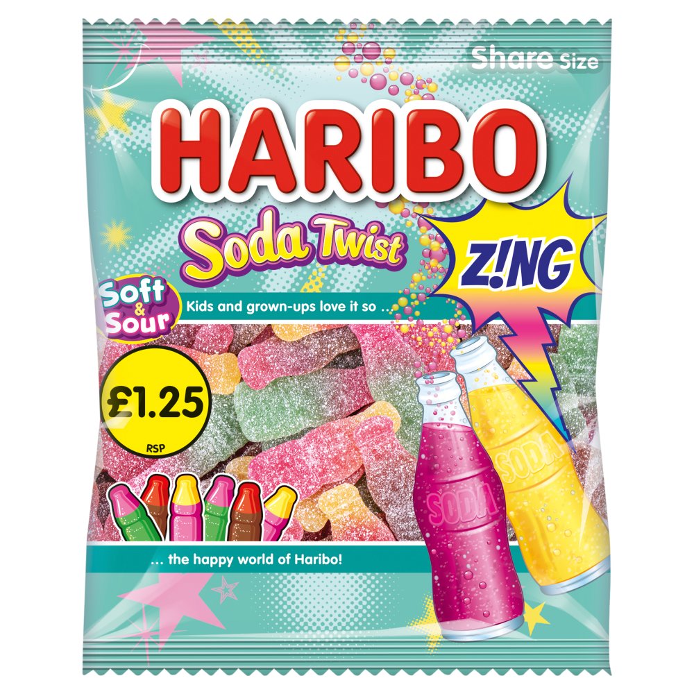 HARIBO Soft & Sour Soda Twist 140g 5140g × 12 × 1