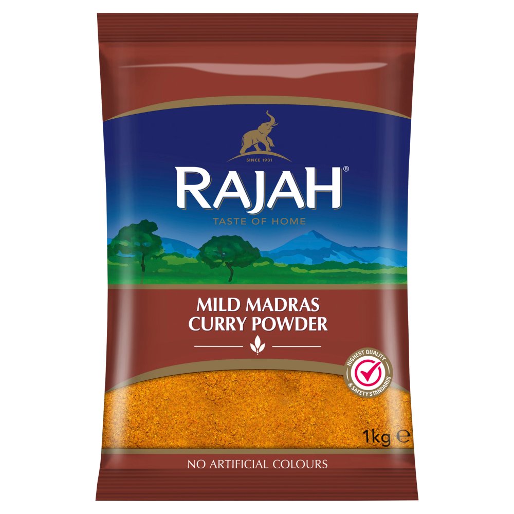 Rajah Mild Madras Curry Powder Spice Blend 1kg 1Kg × 6