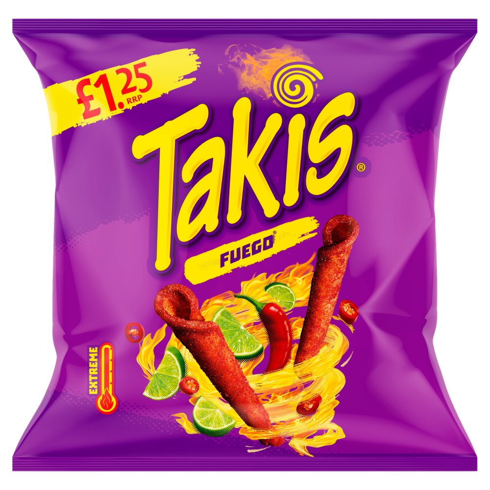 Takis Fuego Chilli and Lime Flavour Corn Snack 55g 55g × 21 × 1
