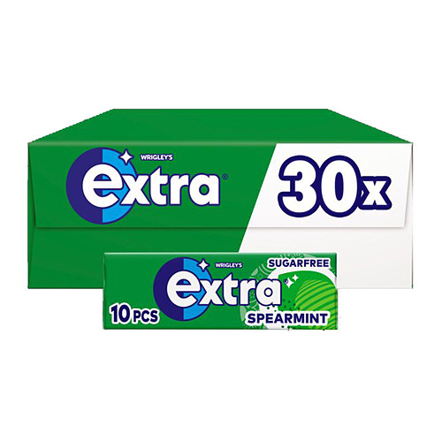 Extra Chewing Gum Sugar Free Spearmint x10 Pieces 10pce × 30 × 1