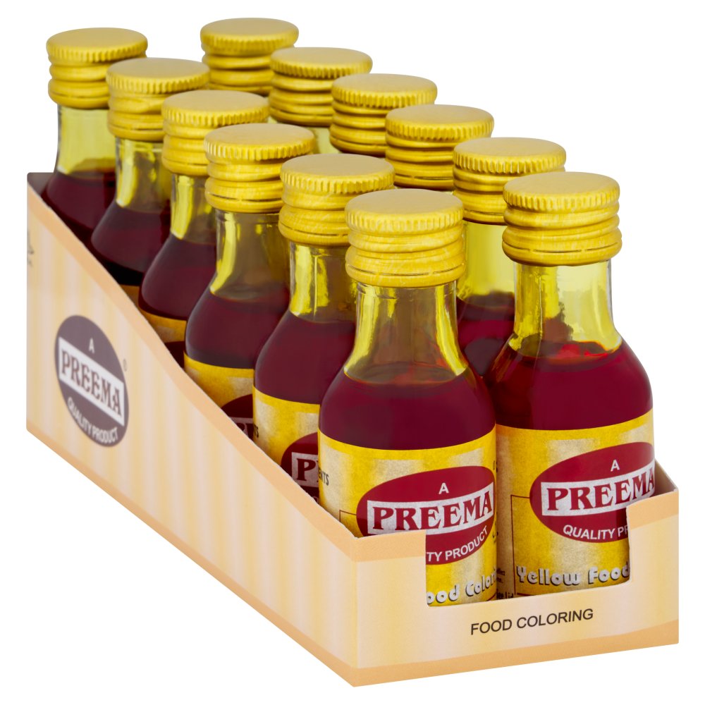 Preema Yellow Food Coloring 12 x 28ml 28ml × 12 × 1
