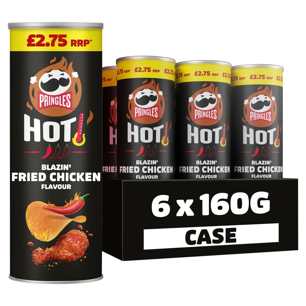 Pringles Hot Blazin’ Fried Chicken sharing crisps 6x160g 160g × 6 × 1