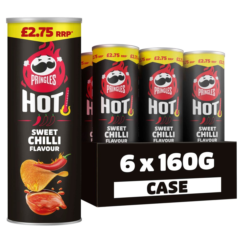 Pringles Hot Sweet Chilli Sharing Crisps 6x160g   160g × 6 × 1